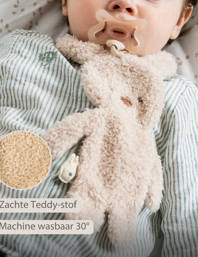 Gepersonaliseerde speendoekje - teddy konijn - geborduurd