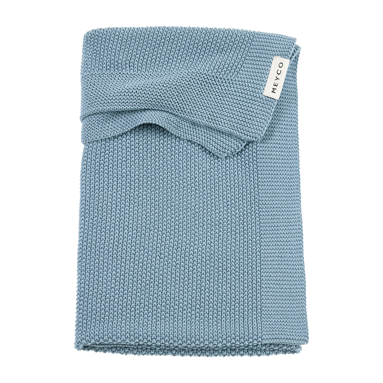 Deken mini reliëf jeans blue - geborduurd