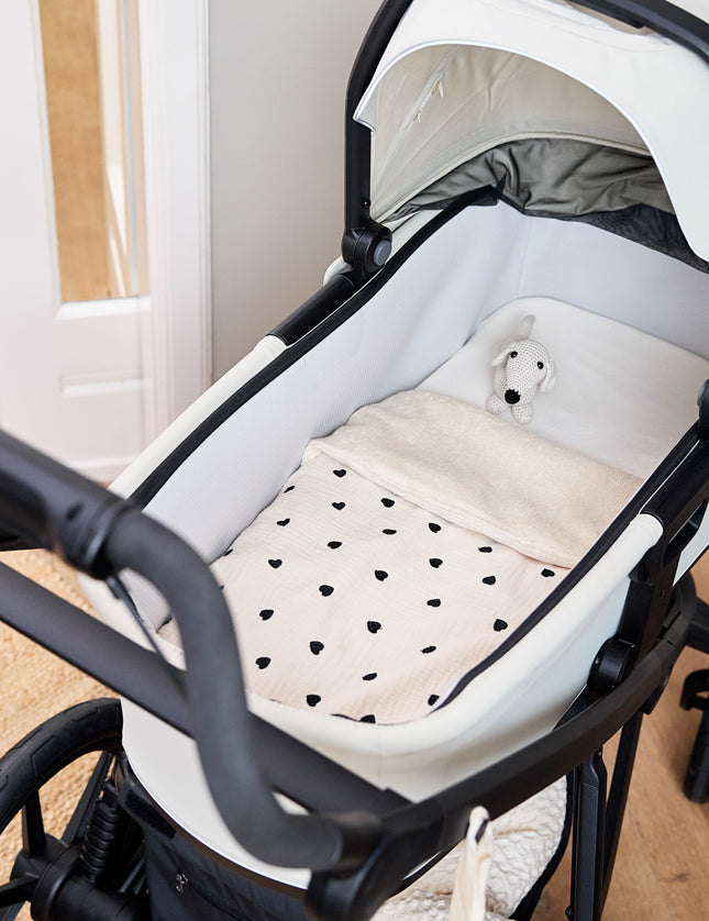 Gepersonaliseerde deken - hydrofiel met badstof Sweet Heart Soft sand