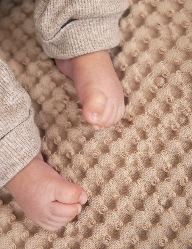 Gepersonaliseerde deken - Waffle Teddy Sand