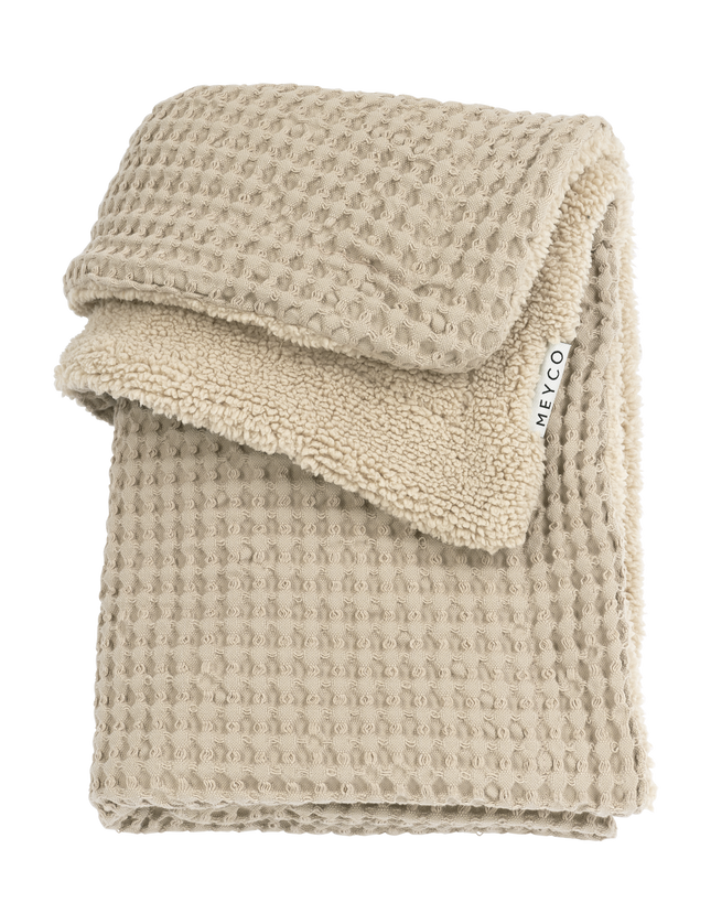 Gepersonaliseerde deken - Waffle Teddy Sand