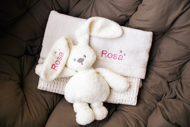 Gepersonaliseerde deken - Waffle Teddy Nature