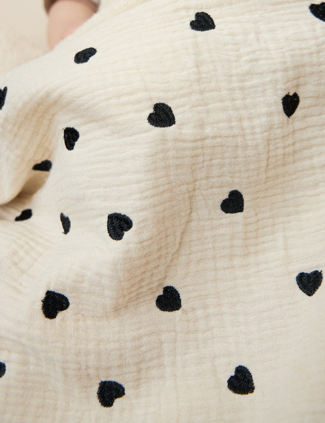 Gepersonaliseerde deken - hydrofiel met badstof Sweet Heart Soft sand
