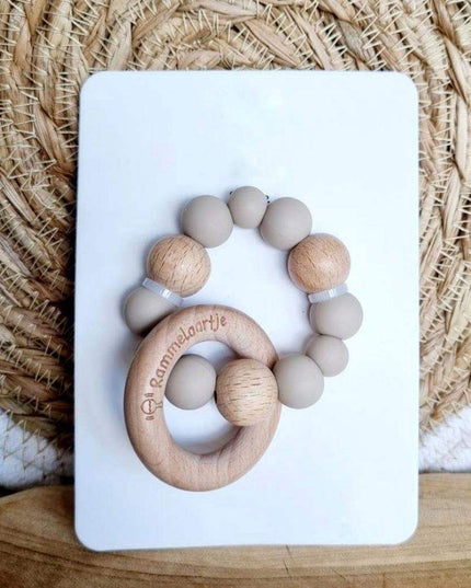 Bijtring met siliconen kralen - Twinnies babyshop