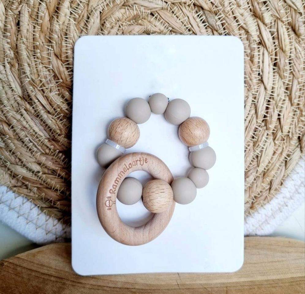 Bijtring met siliconen kralen - Twinnies babyshop