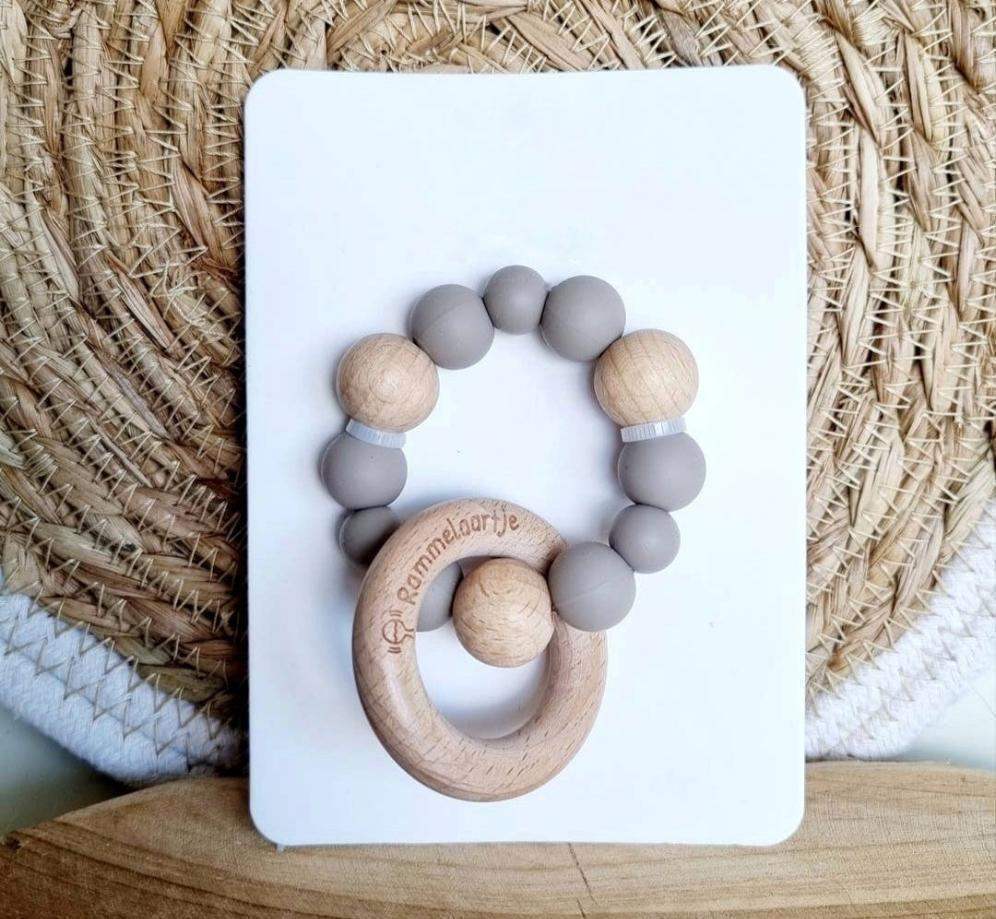 Bijtring met siliconen kralen - Twinnies babyshop