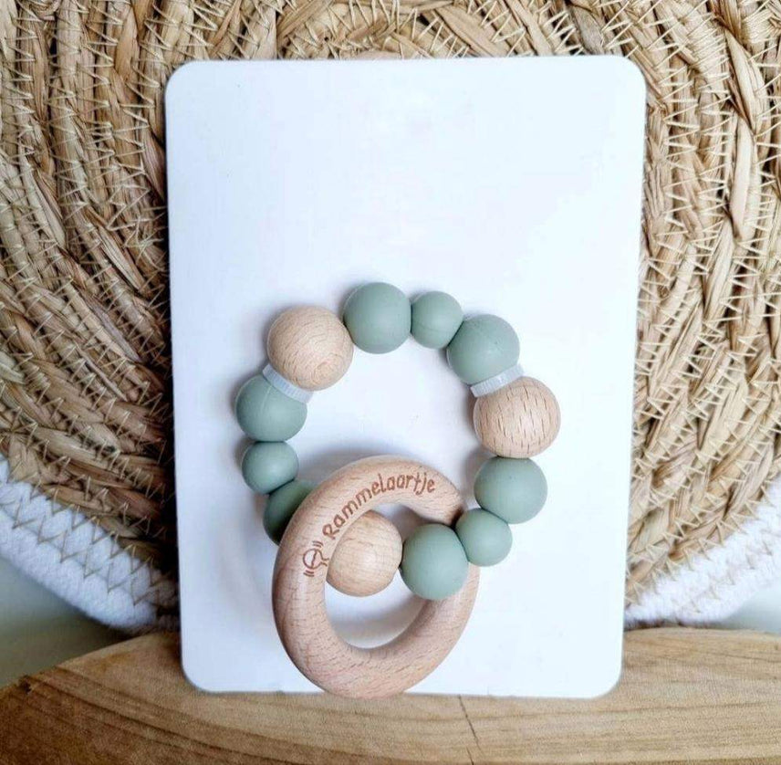 Bijtring met siliconen kralen - Twinnies babyshop
