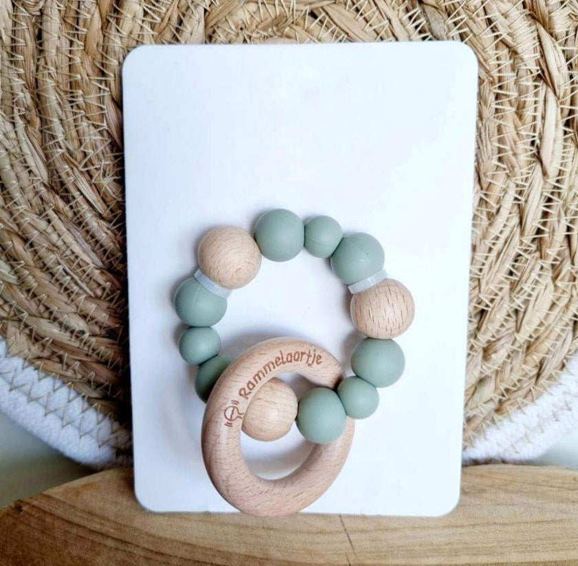 Bijtring met siliconen kralen - Twinnies babyshop