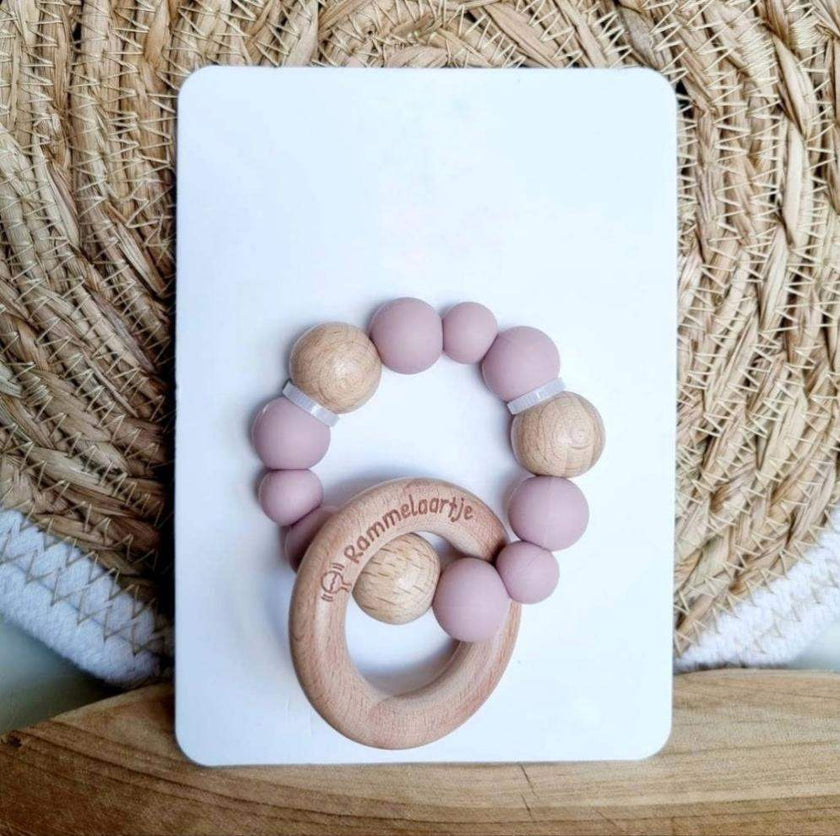 Bijtring met siliconen kralen - Twinnies babyshop